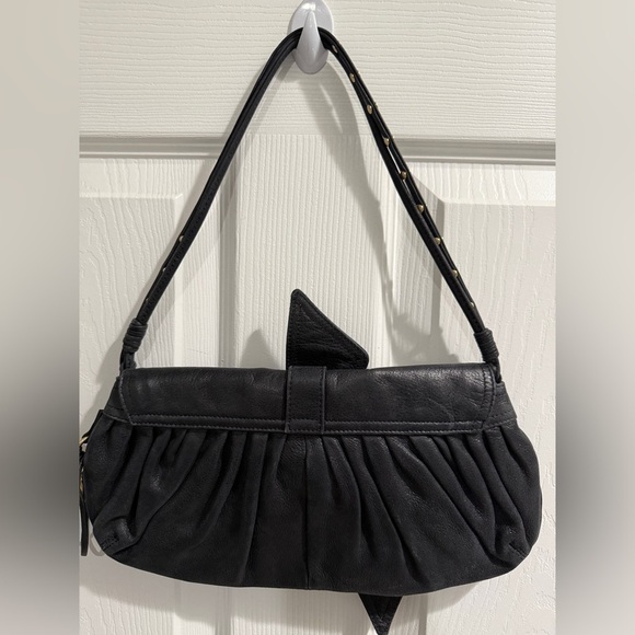 BCBGirls Black Shoulder Bag with Bow Detail LNWOT! - Picture 8 of 8